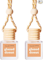 COOLGIRLCANDLES Glazed Donut Car Hanging Fragrance Oil Diffuser - Air Freshener for Essential Oils, Scents Aromatherapy Automobile, Long Lasting Car Bottle