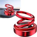Solar Rotating Car Air Freshener, Solar Energy Refillable Car Dashboard Aromatherapy Ornament, Double Ring Fragrance Diffuser Decorative Accessories for Vehicle Home Office (Red)