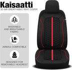 Breathable Premium Car Seat Covers Front Set，3D Air-Mesh Seat Covers for Cars，Comfortable Safety Airbag Compatible，Universal for Most Cars Sedan Truck SUV(Black/Red)