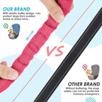 SlowTon Dog Seat Belt, Double Dog Seatbelt Adjustable Vehicle Safety Leash with Elastic Bungee Buffer, Reflective No Tangle Y Shape Two Dog Harness Seat Belt Splitter for Pets Car Trip (F-Pink, S)