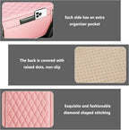 Upgraded Car Center Console Cover,Microfiber Leather Car Armrest Cover Cushion with 2 Storage Bags,Universal Cars Armrest Storage Box Cars Interior Accessories for Most Vehicles (Pink)