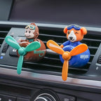 2Pcs Pilot Car Air Fresheners, Cute Rabbit Car Vent Clip Air Freshener with 8 Fragrant Tablets Automotive Air Outlet Fan Diffuser, Automotive Interiors Vent Decoration (Monkey+Rabbit)