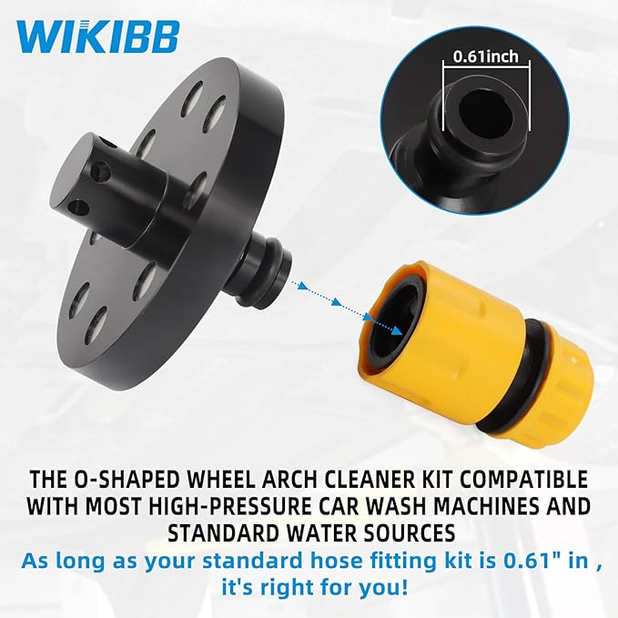 Aluminum O-Ring Chassis Cleaner Flusher Kit Standard Hose Fitting Kit Compatible with AUS Hose Fitting, O-Shape Wheel Arch Cleaner Rinse Kit Water Conservation Kit