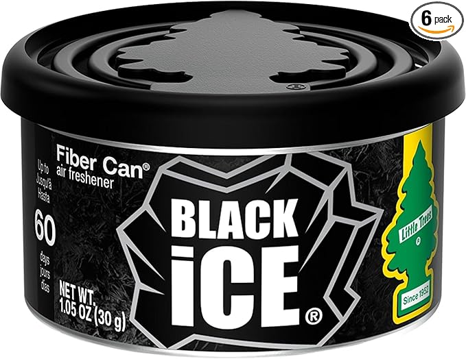 Little Trees Fiber CAN, Black Ice (Pack of 6)