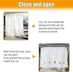 Car Side Window Sun Shade Privacy Curtain for Baby - Blackout UV Protection Car Window Shades with Suction Cup for Back Seat - Cute Auto Camping Windows Screen Shades (Five Sunflowers)