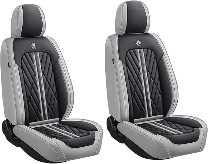 Premium Nappa Leatherette Car Seat Cover Set Custom Fit for Honda CR-V CRV 2000-2023 2024 2025 2026 Water-Proof Breathable Faux Leather Seat Cushion Protectors (Full Set 5 Seats,Black Grey)