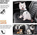SlowTon Dog Seat Belt for Car, Adjustable 3 in 1 Dog Seatbelt with Elastic Bungee Buffer, Nylon Heavy Duty Dog Car Harness Reflective Safety Tether Leash with Latch Hook Clip Black
