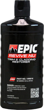 Malco Epic Revive Nu Plastic Trim & Cladding Restorer - Restores Faded and Dried Out Plastic/Vinyl and Rubber Back to Black or Gray Finish / 16 Oz (199816)