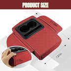Hovom Car Center Console Cover, 13.39"×7.87"×2.76" Leather Armrest Cover for Cars, Memory Foam Armrest Pillow with Pocket, Cup Holder & Phone Slot, Universal Vehicle Arm Rest Cushion Pad (Red)