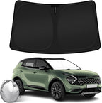 Car Windshield Sun Shade Compatible with 2023 2024 2025 2026 Kia Sportage NQ5 Accessories Foldable Front Window Sunshade Custom Windshield Cover Sun Visor Block UV Rays