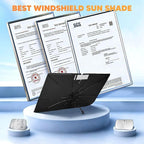 KUST Custom Fit Windshield Sun Shade Umbrella for Toyota Highlander 2020-2025 2026 | Foldable Sunshade with Bendable Handle | Blocks Heat & UV Scratch Resistant Keep Cool Sunshield