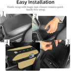 NBTEPEM Bling Crown Car Center Console Armrest Cover, Leather Middle Console Cover Cushion with 2 Storage Bags, Car Armrest Storage Box Interior Accessories for Most Vehicles(Beige)