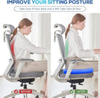 Gel Seat Cushion - Non-Slip Egg Seat Cushion Chair Pads - Office Chair Car Seat Cushion for Sciatica & Back Pain Relief - Coccyx Cushion for Home, Wheelchair, Computer, Desk Chair, Truck