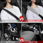2 Pack Leather Front Car Seat Covers, Universal Sideless Car Seat Protectors with Storage Pocket and Seat Belt Pads, Waterproof Automotive Seat Cover for Cars Trucks SUV(Grey)