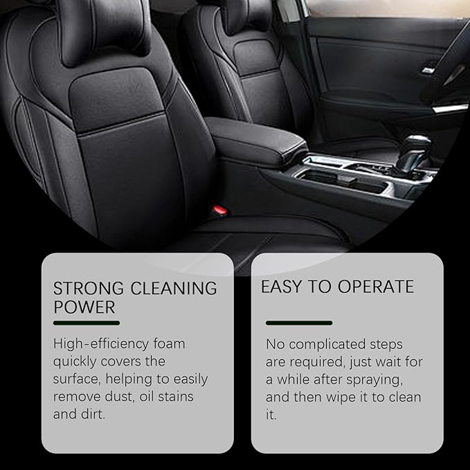 Auto Parts Multi-Purpose Foam Cleaner,Household Car Interior Maintenance Decontamination Solution for Leather, Plastic, Fabric Seats & Dashboards | Quick Stain Remover | Fresh Lemon Scent | 4 Oz