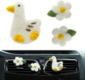 Wonhibo Duck & Floral Felt Vent Clips (3 Pack) - Refillable Car Air Freshener Decor with Cute Stuffed Designs