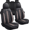 Premium Nappa Leatherette Car Seat Cover Set Custom Fit for Honda CR-V CRV 2000-2023 2024 2025 2026 Water-Proof Breathable Faux Leather Seat Cushion Protectors (Full Set 5 Seats,Pink Line)