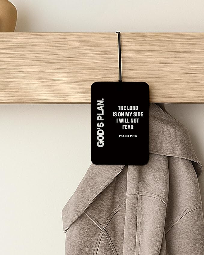 Black Christian Car Air Freshener 4 Pcs Coconut Scented, God Cross Crown Religious Faith Car Accessories Mirror Decor for Women, Christian Hanging Air Freshener for Cars Closet Drawer Books