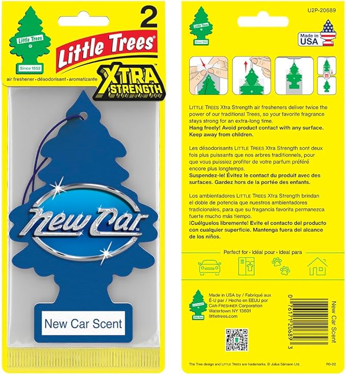 LITTLE TREES Car Air Freshener | Xtra Strength Provides Long-Lasting Scent for Auto or Home | Extra Boost of Fragrance | New Car Scent, 24 Air Fresheners