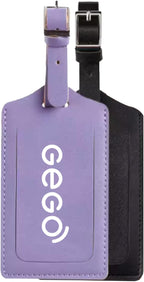 GEGO Premium Travel Kit, Sleep Mask 3D Contoured Eye with Soft Memory Foam, Luggage Tag Waterproof Resistant and Strap with Lock for Luggage TSA Approved (Sleep Mask Purple/Luggage Tag Purple)