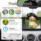 Personalized Photo Car Hanging Decor Accessories, Double-Sided Custom Picture Car Air Freshener Ornament, Car Charms for Rear View Mirror (Round)
