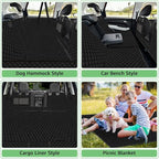 Vailge 100% Waterproof Convertible Dog Car Seat Covers,100% Waterproof Dog Seat Cover with Mesh Window, Heavy Duty seat Cover for Dogs, Dog car Hammock Pet Seat Cover for Cars Trucks suvs,Black,Large