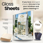Glass Cleaner by Mila Garro – Streak-Free Enzyme Formula – 30 Water Dissolvable Sheets (Makes 3.75 Gallons) – Window & Mirror Cleaning – Free 2 Microfiber Cloths