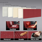 Car Seat Covers Full Set,Universal Fit for Cars,SUVs,Trucks,and Sedans with 5 Seats,Faux Leather Car Seat Cushion Compatible with Airbags,Waterproof Car Seat Protector,Wine Red
