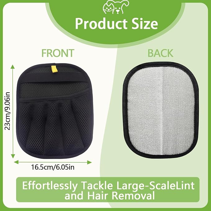 Electrostatic Pet Hair Remover Glove for Dogs and Cats (2Pcs) Reusable Brush Pet Hair Removal Glove for Furniture, Car Interiors, Bedding & Clothing