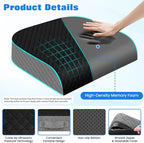 Seat Cushion for Office Chair, Memory Foam Chair Cushions, Car Seat Cushion for Long Sitting, Desk Chair Cushion for Pressure Relief, Non-Slip Bottom, Washable Cover, Large, Black