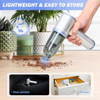 Mini Vacuum Cleaner, 3 in 1 Cordless Handheld Vacuum Cleaners, 18000Pa High Power Car Vacuum Cleaner with Brushless Motor,Adjustable Car Vaccum Portable Cordless for Cars,Desktop-Blue