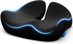 ZIKEE Pioneering Seat Cushion for Pressure Relief, Ergonomic Office Chair Cushion for Sciatica, Back, Hemorrhoids & Tailbone Pain Relief, High-Density Memory Foam Car Seat Cushion with Anti-Slip Base
