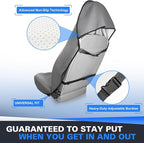 ZIMABLUE 1PC Waterproof Towel Car Seat Cover - 525g Heavy Duty 3-Layer Microfiber Sweat Protector for Bucket Seats - Non-Slip Machine Washable Universal Fit for Gym, Yoga, Beach, Pets & Outdoors-Gray