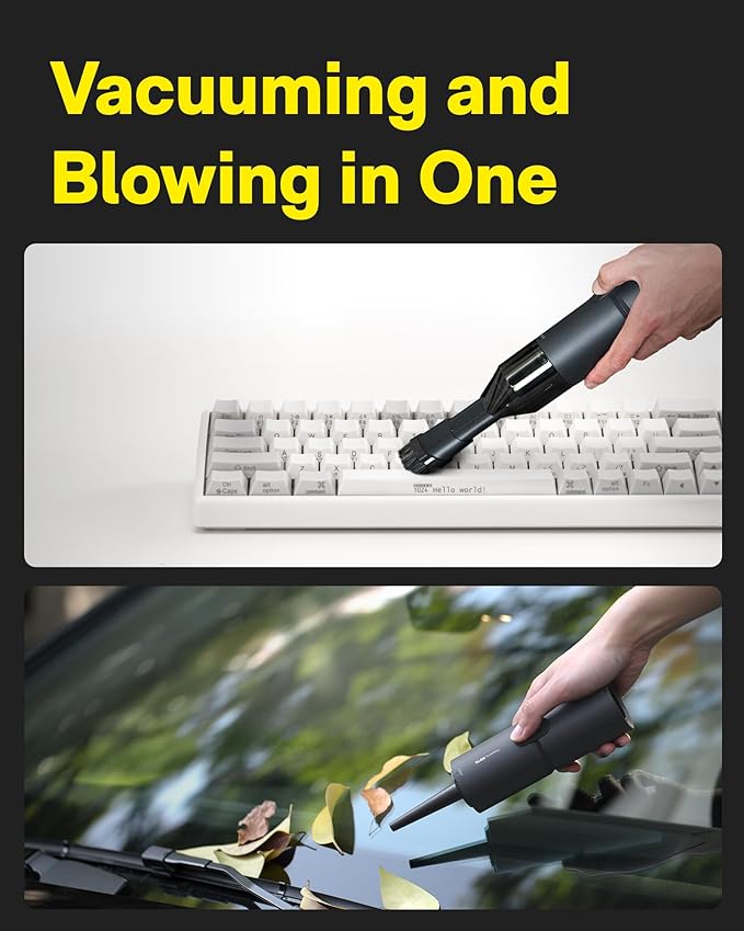 HOTO Handheld Vacuum Cleaner Cordless, Desk Vacuum Cleaner Compressed Electric Air Duster 15000Pa Suction, 4-in-1 Portable Vortex Vacuum Dust Buster Air Blower for Computer, Keyboard, Coffee Grounds