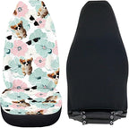 Funny Dog Flowers Car Seat Covers for Womens Mens Universal Auto Front Seats Protector Fits for Car,SUV,Van, Truck