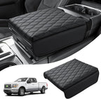Autorder Center Console Cover for 2021-2025 2026 Ford F150/2022-2025 2026 F150 Lightning Accessories Armrest Cushion Cover Nappa Leather Middle Console Covers (Only fit for Work Surface Console)