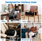 Seat Cushion with Carry Handle, Memory Foam for Tailbone/Sciatica Easing, Chair Cushions for Cars, Desks, Office Chair Cushion with Non-Slip Design, Ideal for Post-Surgery Recovery (Black)