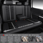CAR PASS 3D Foam Mesh Leather Car Seat Covers Full Set, Breathable Premium Leather Seat Covers for Car,Anti Slip Universal Fit for Trucks Cars Sedans Vans SUVs, Airbag Compatible, Black Gray