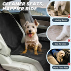 VIVAGLORY Dog Front Seat Cover Seatflex Car Seat Protector for Dog, Car Cover for Pet, Front Single Bucket Captain Chair Protector, Large, Black, 2Pack