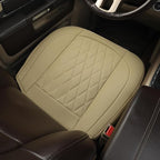 GIANT PANDA Bottom Seat Cover for Trucks&SUV, Front PU Leather Driver Seat Protector Fit for Chevy,Ram,Toyota,GMC,Ford F150 F-Series (Beige-2PCS)