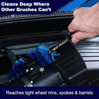 EZ Detail Big and Little Brush Combo - Wheel Rim Cleaner for Cars, Bike, Trucks, Motorcycle, and Other Vehicles - Non-Scratch Auto Detailing Tool, Easily Reaches Nook and Crannies