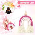 Frienda 3 Pieces Boho Rainbow Car Charm Essential Oil Diffusers for Car Cute Air Fresheners Handmade Hanging Accessories Decor(Classic Style)