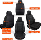 Car Seat Covers, Breathable & Waterproof Faux Leather Automotive Seat Covers for Cars SUV Truck Sedan, Universal Anti-Slip Driver Seat Cover with Backrest (2 PCS Front Seat, Black)