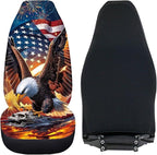 ELEQIN 250 Anniversary USA Car Front Seat Covers, Patriotic Collectors 2 Pack Polyester Automotive Seat ProtectorsSoft & Breathable, Vehicle Interior Accessories for Most Cars