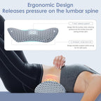 Lumbar Support Pillow, Memory Foam Lumbar Pillow for Lower Back Pain Relief, Back Support Pillow for Office Chair, Car Seat - Gray