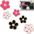 Frienda 6 Pcs Daisy Flower Air Vent Clip Accessories Air Conditioning Outlet Clip Car Air Freshener Dashboard Accessories Charm Car Inter Decor(3 cm, 3.3 cm,Red, Pink, Black)