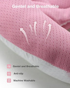 Baby Neck Pillow for Car Seat and Stroller, Adjustable Baby Head Support Pillow for Travel, Soft and Cushiony Torticollis Pillows for Infant and Newborn (Pink)