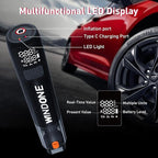 Windone Car Vacuum, 12000Pa 2-in-1 Cleaner & Tire Inflator 150PSI, 60W Brushless Motor, Cordless Handheld Vacuum & Air Pump with Pressure Gauge, LED Light, Multi-Nozzles for Car, Home, Office