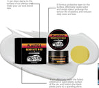 Advanced Plastic Restorer Paste for Cars - 3.5oz Scratch Repair & Cleaner, Long-Lasting Ceramic Coating for Interior & Exterior Trim, Dashboard, Bumpers - Revives Faded Black Plastic, Non-Greasy
