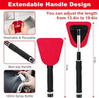 Viewsun Windshield Cleaner Tool, 17Pcs Red Car Interior Cleaning Kit, Car Detailing Kit Interior Cleaner, Car Detailing Brushes, Car Cleaning Gel, Inside Cleaning Supplies Accessories for Women Girls